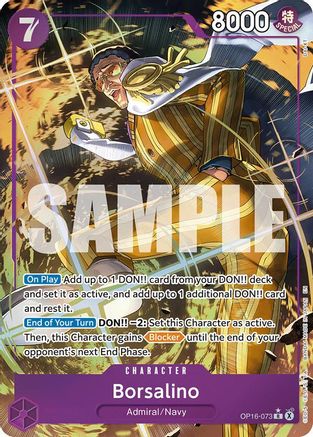 Image of Borsalino (Alternate Art) (OP16-073) - The Time of Battle Foil