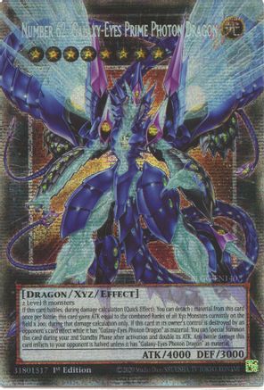 Image of Number 62: Galaxy-Eyes Prime Photon Dragon (Starlight Rare) (BLGG-EN140) - Battles of Legend: Glorious Gallery 1st Edition