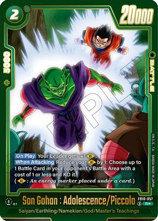 Image of Son Gohan : Adolescence/Piccolo (Alternate Art) (FB10-057) - Cross Force Holofoil