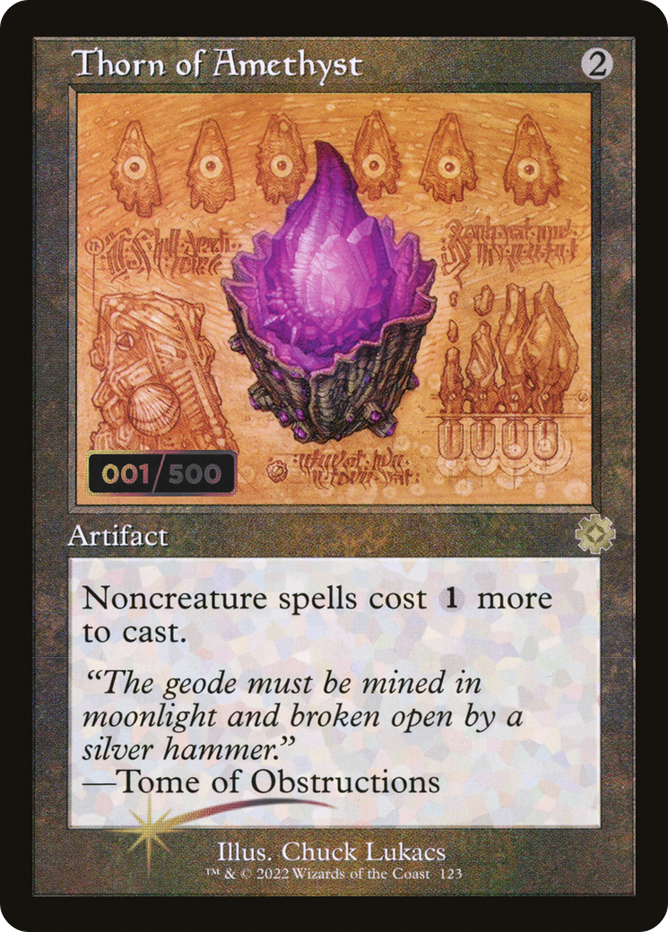 Image of Thorn of Amethyst (Schematic) (Serial Numbered) (BRR-123) - The Brothers' War Retro Artifacts Foil