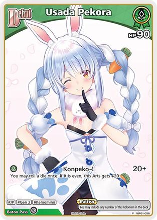 Image of Usada Pekora (P) (hBP01-038) (hBP01-038) - hololive OFFICIAL CARD GAME Promos Foil
