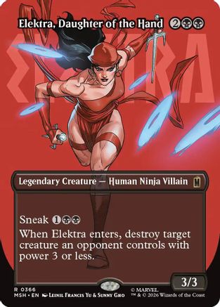Image of Elektra, Daughter of the Hand (Borderless) (366) (MSH-366) - Marvel Super Heroes Foil