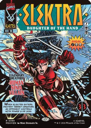 Image of Elektra, Daughter of the Hand (Borderless) (395) (MSH-395) - Marvel Super Heroes Foil