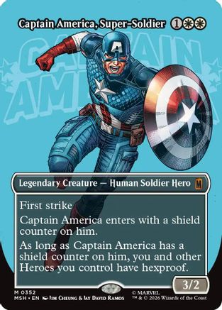 Image of Captain America, Super-Soldier (Borderless) (0352) (MSH-352) - Marvel Super Heroes Foil