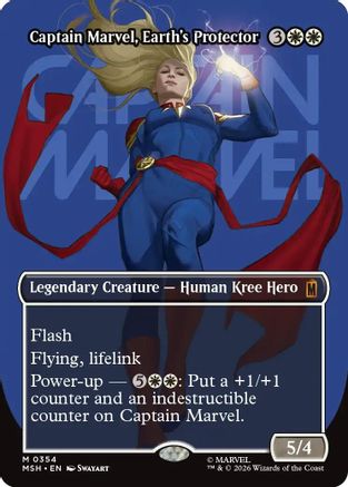 Image of Captain Marvel, Earth's Protector (Borderless) (0354) (MSH-354) - Marvel Super Heroes Foil