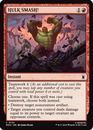 Image of HULK SMASH! (MSH-135) - Marvel Super Heroes Foil