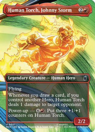 Image of Human Torch, Johnny Storm (Borderless) (MSH-321) - Marvel Super Heroes Foil