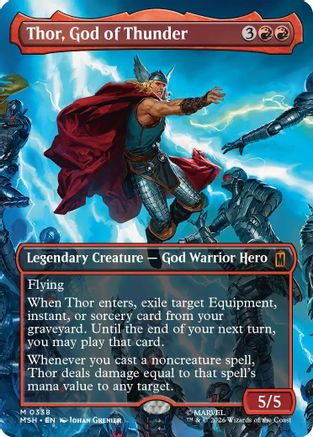 Image of Thor, God of Thunder (Borderless) (0338) (MSH-338) - Marvel Super Heroes Foil