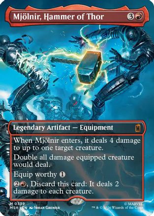 Image of Mjolnir, Hammer of Thor (Borderless) (0339) (MSH-339) - Marvel Super Heroes Foil