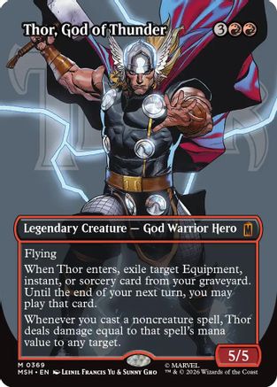 Image of Thor, God of Thunder (Borderless) (0369) (MSH-369) - Marvel Super Heroes