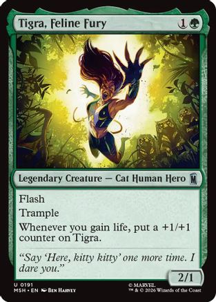 Image of Tigra, Feline Fury (MSH-191) - Marvel Super Heroes Foil
