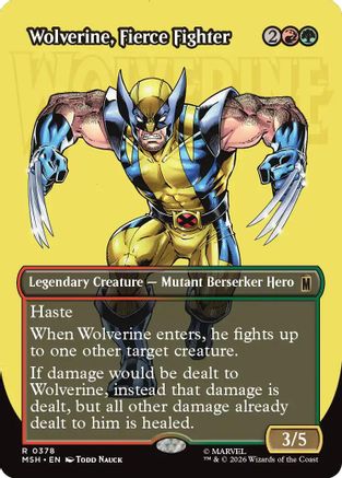 Image of Wolverine, Fierce Fighter (Borderless) (MSH-378) - Marvel Super Heroes Foil