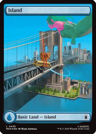 Image of Island (0435) (Surge Foil) (MSH-435) - Marvel Super Heroes Foil