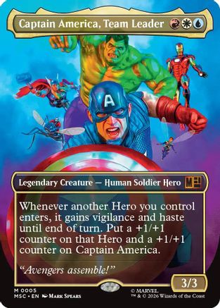 Image of Captain America, Team Leader (Borderless) (MSC-005) - Commander: Marvel Super Heroes