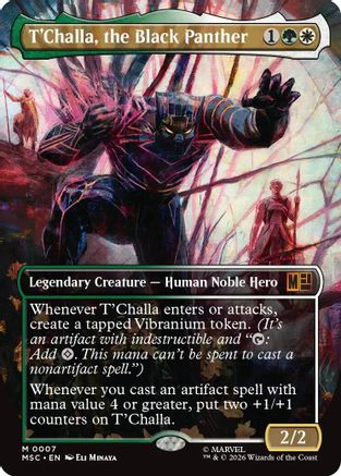 Image of T'Challa, the Black Panther (Borderless) (MSC-007) - Commander: Marvel Super Heroes