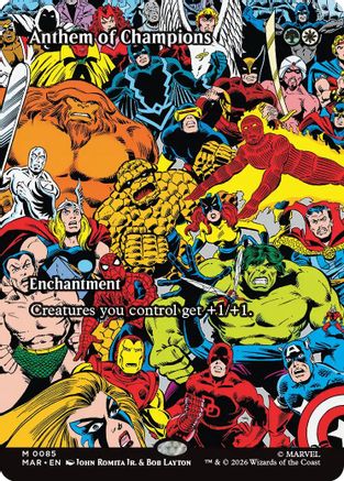 Image of Anthem of Champions (Borderless) (MAR-085) - Marvel Universe Eternal-Legal Foil