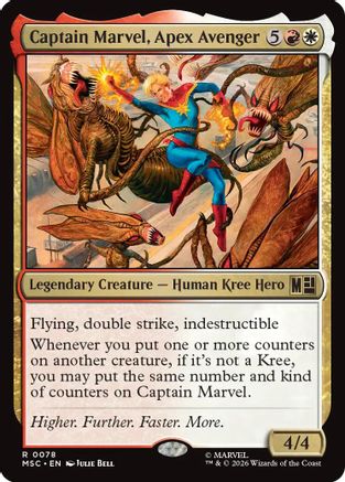 Image of Captain Marvel, Apex Avenger (Surge Foil) (MSC-078) - Commander: Marvel Super Heroes Foil