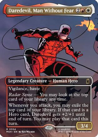 Image of Daredevil, Man Without Fear (Borderless) (0324) (MSH-324) - Marvel Super Heroes Foil