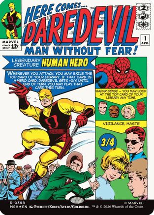 Image of Daredevil, Man Without Fear (Borderless) (0398) (MSH-398) - Marvel Super Heroes Foil