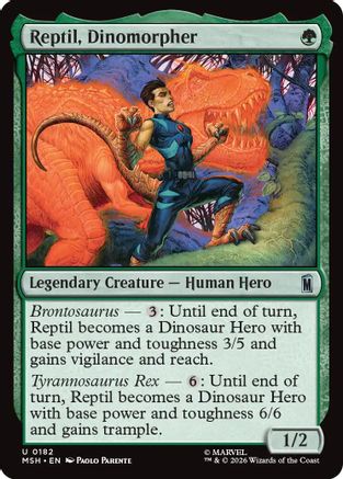 Image of Reptil, Dinomorpher (MSH-182) - Marvel Super Heroes Foil