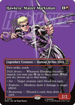 Image of Hawkeye, Master Marksman (Borderless) (MSH-367) - Marvel Super Heroes Foil