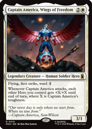 Image of Captain America, Wings of Freedom (MSH-010) - Marvel Super Heroes Foil