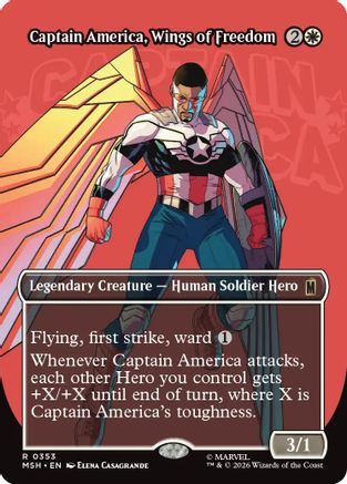 Image of Captain America, Wings of Freedom (Borderless) (MSH-353) - Marvel Super Heroes Foil