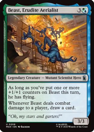 Image of Beast, Erudite Aerialist (MSH-206) - Marvel Super Heroes Foil