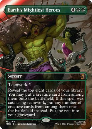 Image of Earth's Mightiest Heroes (Borderless) (MSH-349) - Marvel Super Heroes Foil