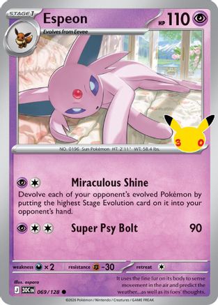 Image of Espeon 069  - Holofoil ME 30th Celebration - Common