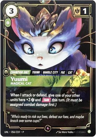 Image of Yuumi - Magical Cat (056/219) - Riftbound Organized Play Promotional Cards Foil