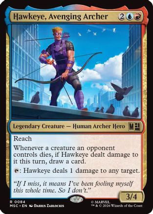 Image of Hawkeye, Avenging Archer (Surge Foil) (MSC-084) - Commander: Marvel Super Heroes Foil