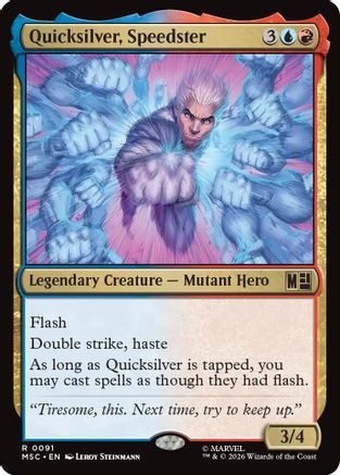 Image of Quicksilver, Speedster (Surge Foil) (MSC-091) - Commander: Marvel Super Heroes Foil