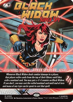 Image of Black Widow, Super Spy (Borderless) (0393) (MSH-393) - Marvel Super Heroes Foil