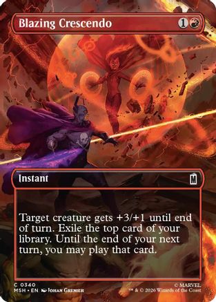 Image of Blazing Crescendo (Borderless) (MSH-340) - Marvel Super Heroes Foil