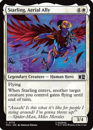 Image of Starling, Aerial Ally (MSC-778) - Commander: Marvel Super Heroes Foil