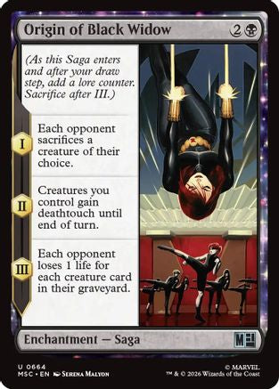 Image of Origin of Black Widow (MSC-664) - Commander: Marvel Super Heroes Foil