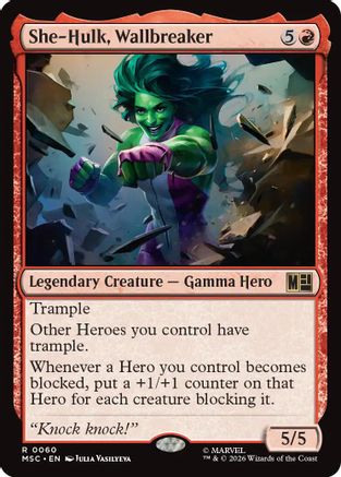 Image of She-Hulk, Wallbreaker (MSC-060) - Commander: Marvel Super Heroes Foil