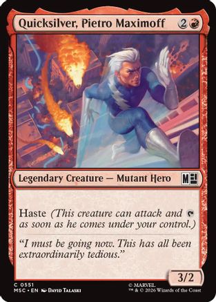 Image of Quicksilver, Pietro Maximoff (0551) (MSC-551) - Commander: Marvel Super Heroes Foil