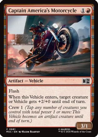 Image of Captain America's Motorcycle (MSC-681) - Commander: Marvel Super Heroes Foil