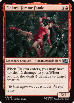 Image of Elektra, Femme Fatale (MSC-687) - Commander: Marvel Super Heroes
