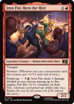 Image of Iron Fist, Hero for Hire (MSC-692) - Commander: Marvel Super Heroes