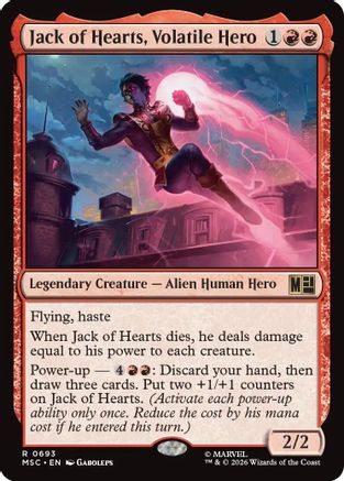 Image of Jack of Hearts, Volatile Hero (MSC-693) - Commander: Marvel Super Heroes Foil