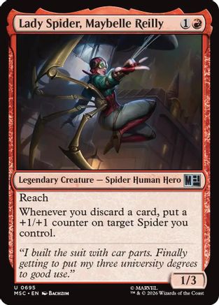 Image of Lady Spider, Maybelle Reilly (MSC-695) - Commander: Marvel Super Heroes Foil