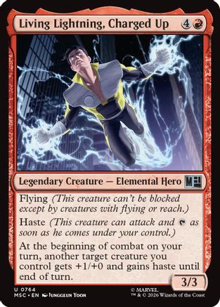 Image of Living Lightning, Charged Up (MSC-764) - Commander: Marvel Super Heroes Foil