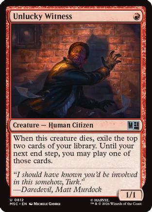 Image of Unlucky Witness (MSC-812) - Commander: Marvel Super Heroes Foil