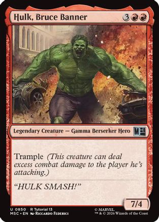 Image of Hulk, Bruce Banner (0850) (MSC-850) - Commander: Marvel Super Heroes