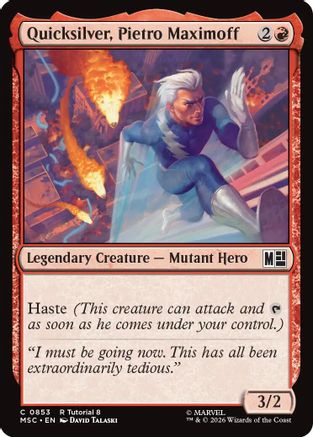 Image of Quicksilver, Pietro Maximoff (0853) (MSC-853) - Commander: Marvel Super Heroes