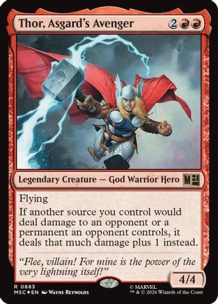 Image of Thor, Asgard's Avenger (Surge Foil) (MSC-883) - Commander: Marvel Super Heroes Foil