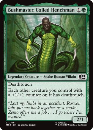 Image of Bushmaster, Coiled Henchman (MSC-716) - Commander: Marvel Super Heroes Foil